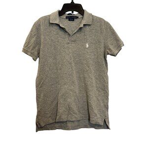 Ralph Lauren Polo Shirt Classic Fit Mens Size S Gray Short Sleeve Cotton